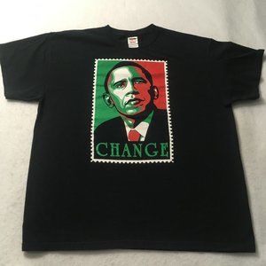 Barack Obama Change Campaign 2008 President T Shirt Vintage 08 fruit of the loom